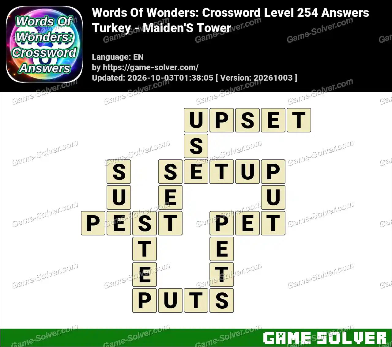 Words Of Wonders: Crossword Level 254 Answers – Turkey – Maiden’S Tower